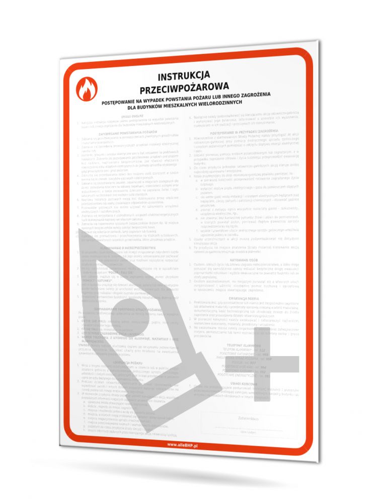 Rozszerzenie/przebudowa zakupionej instrukcji przeciwpożarowej