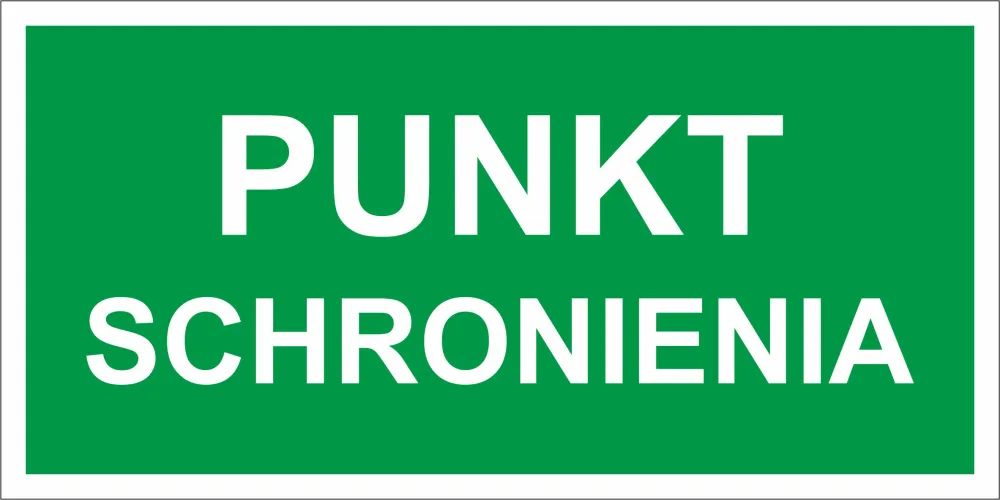 Tablica wojskowa - punkt schronienia - znak obrony cywilnej