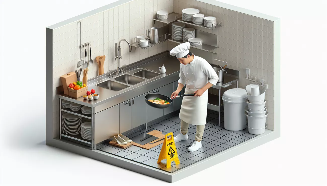 Zapobieganie poślizgnięciom w kuchni i zmywalni