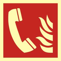 Znak telefon alarmowania pożarowego