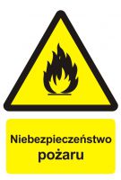 Znak niebezpieczeństwo pożaru - materiały łatwopalne2