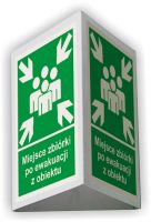 Znak przestrzenny 3D miejsce zbi贸rki po ewakuacji z obiektu - du偶y 35 x 51,8 cm