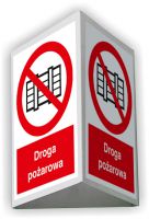 Znak przestrzenny 3d droga pożarowa - duży 35 x 51,8 cm