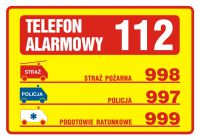 Tabliczka telefonów alarmowych 2