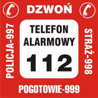 Nalepka na telefon - telefony alarmowe 2