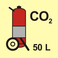 Znak gaśnica kołowa (CO2 - dwutlenek węgla) 50L