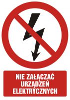 Znak nie za艂膮cza膰 urz膮dze艅 elektrycznych z opisem