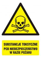Znak substancje toksyczne. PCB Niebezpiecze艅stwo w razie po偶aru z opisem