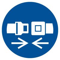 Znak nakaz stosowania pasów bezpieczeństwa