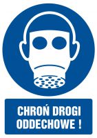 Znak chroń drogi oddechowe z opisem