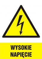 Znak wysokie napięcie - pionowy