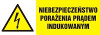Znak niebezpieczeństwo porażenia prądem indukowanym - poziomy