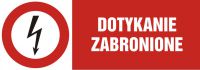 Znak dotykanie zabronione - poziomy