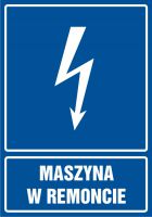 Znak maszyna w remoncie - pionowy