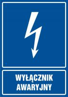 Znak wyłącznik awaryjny - pionowy