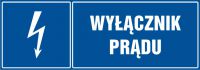 Znak wyłącznik prądu - poziomy