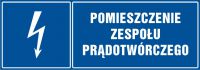 Znak pomieszczenie zespołu prądotwórczego - poziomy