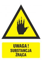 Znak ostrzeżenie przed substancjami żrącymi 3