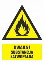 Znak ostrzeżenie przed substancjami łatwopalnymi 3