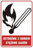 Znak ostrożnie z ogniem - stężenie gazów