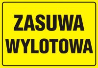 Znak zasuwa wylotowa