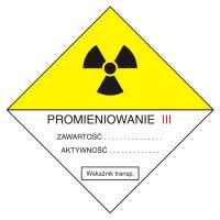 Znak ostrzegawczy do oznakowania przesyłek transportowych kategorii III