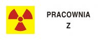 Znak ostrzegawczy do oznakowania pracowni z zamkniętymi źródłami promieniotwórczymi