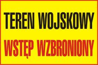 Znak teren wojskowy wstęp wzbroniony