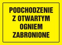Tablica podchodzenie z otwartym ogniem zabronione