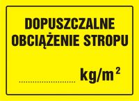 Tablica dopuszczalne obciążenie stropu ........ kg/m2