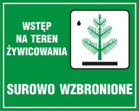 Znak wstęp na teren żywicowania surowo wzbroniony