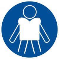 Znak nakaz zakładania kamizelek ratunkowych