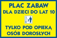 Znak plac zabaw dla dzieci do lat 10