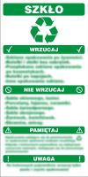 Znak instrukcja segregacji odpadów - szkło