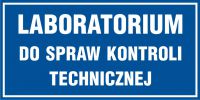 Tabliczka laboratorium do spraw kontroli technicznej