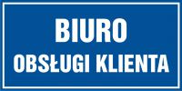 Tabliczka biuro obsługi klienta
