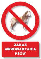 Znak zakaz wprowadzania psów