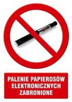 Znak palenie papierosów elektronicznych zabronione