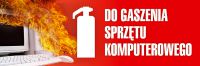 Znak gaśnica do gaszenia sprzętu komputerowego