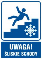 Znak UWAGA! Śliskie schody 2