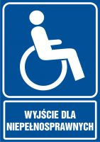 Znak wyjście dla niepełnosprawnych