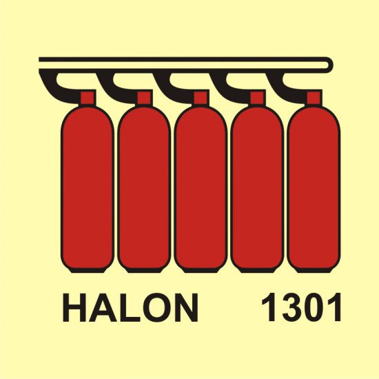 Znak morski - bateria butli halonu 1301