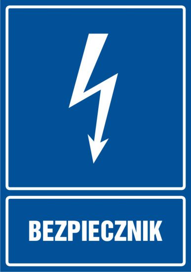 Znak elektryczny - bezpiecznik - pionowy