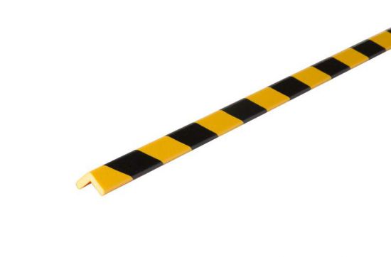 Elastyczny profil ochronny czarno - żółty typu E - 1m