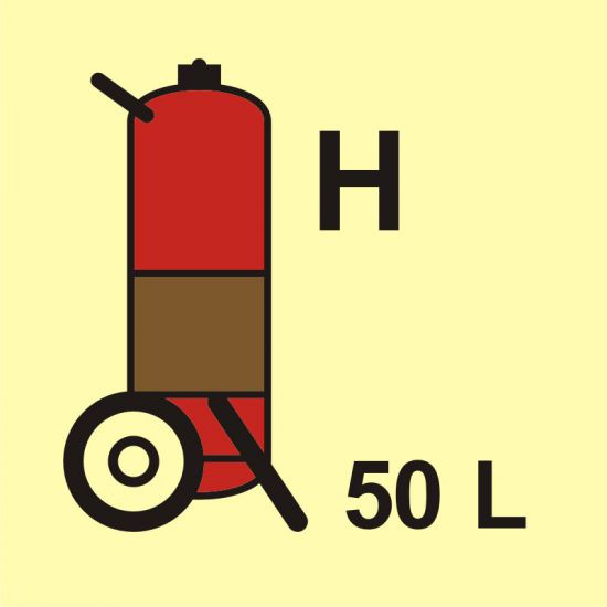 Znak morski - gaśnica kołowa (H - gaz) 50L