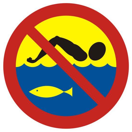 Tablica - kąpiel zabroniona - hodowla ryb