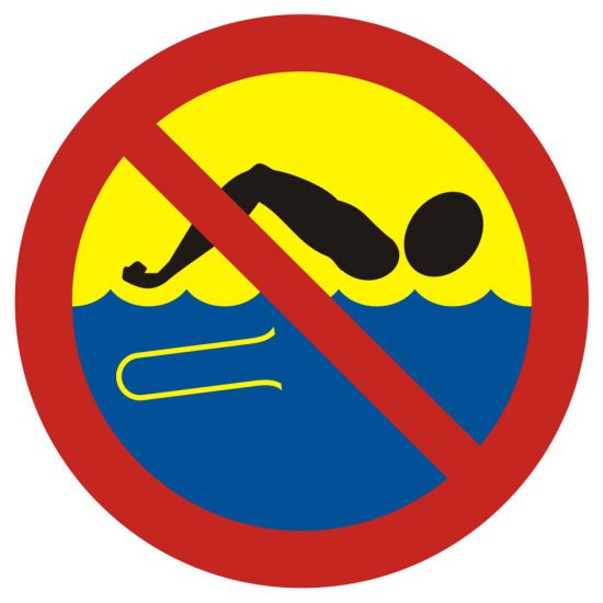 Tablica - kąpiel zabroniona - woda skażona
