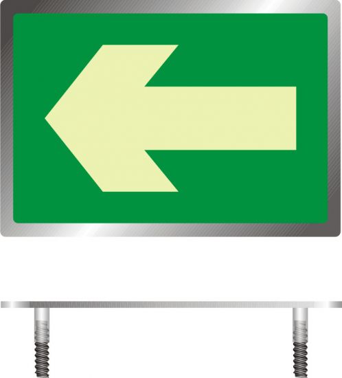 Znak ewakuacyjny - kierunek drogi ewakuacyjnej - znacznik podłogowy do konstrukcji ażurowych 2