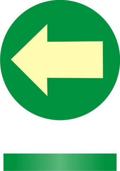 Znak ewakuacyjny - kierunek drogi ewakuacyjnej - znacznik podłogowy - wpuszczany w podłogę