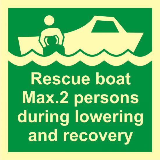 Znak morski - łódź ratownicza maksymalnie 2 osobowa